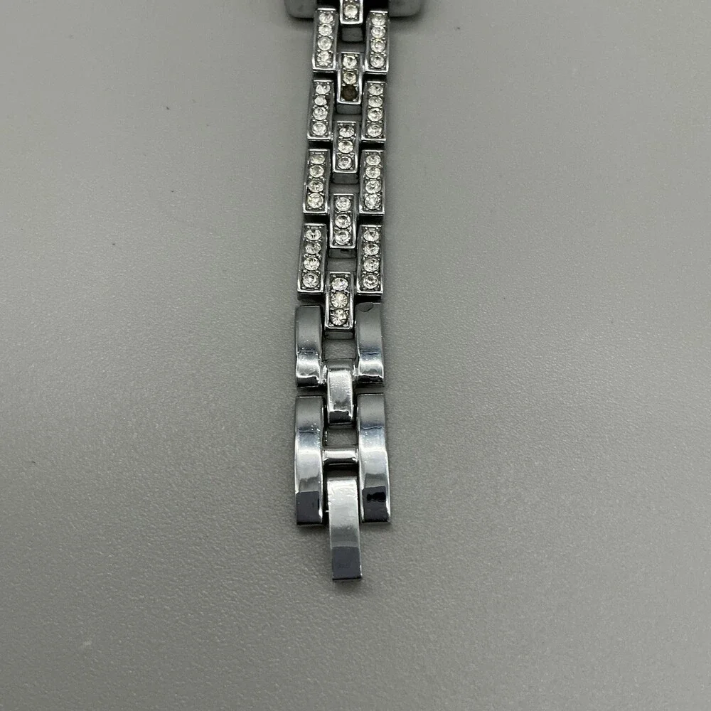 Zara FA0179 Womens Watch 19mm Black Dial Silver Tone Crystals New Battery 7